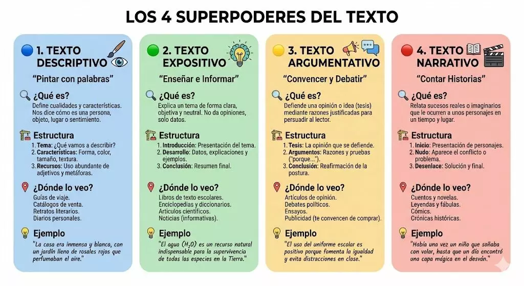 Guía de tipos de texto