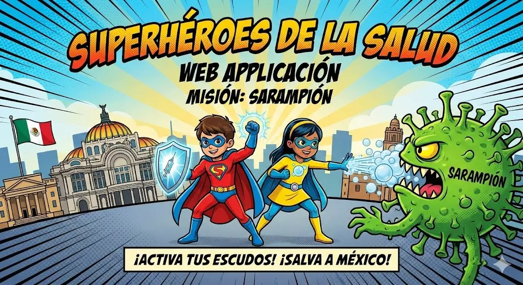 superhéroes de la salud sarampión